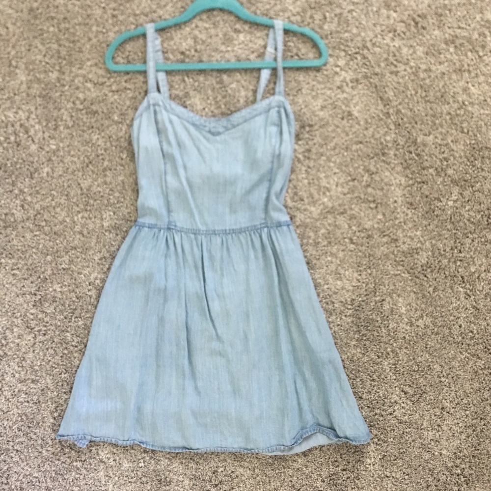 DENIM DRESS WITH BACK CUT OUT